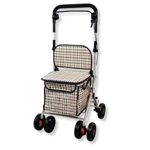 Andador con Asiento y Cesta Cuadros